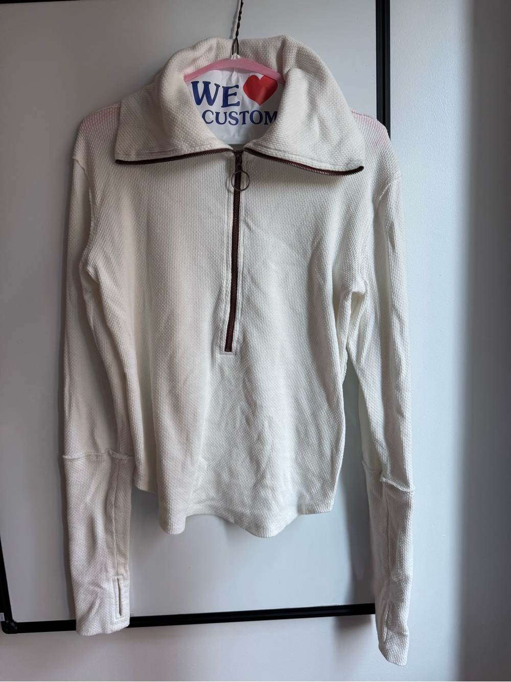 We the Free white quarter zip